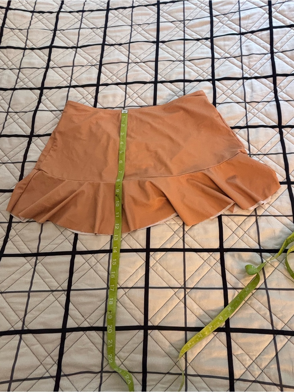 Mid rise Ruffle Swim Skirt in Tan